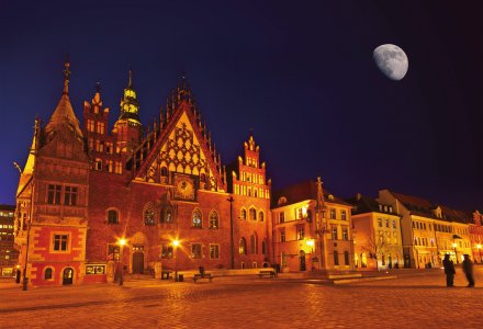 Rathaus und Marktplatz in Breslau