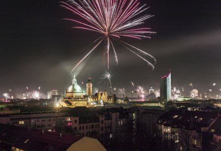 Feuerwerk über Leipzig