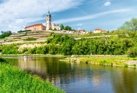 Burg Melnik am Zusammenfluss von Elbe und Moldau